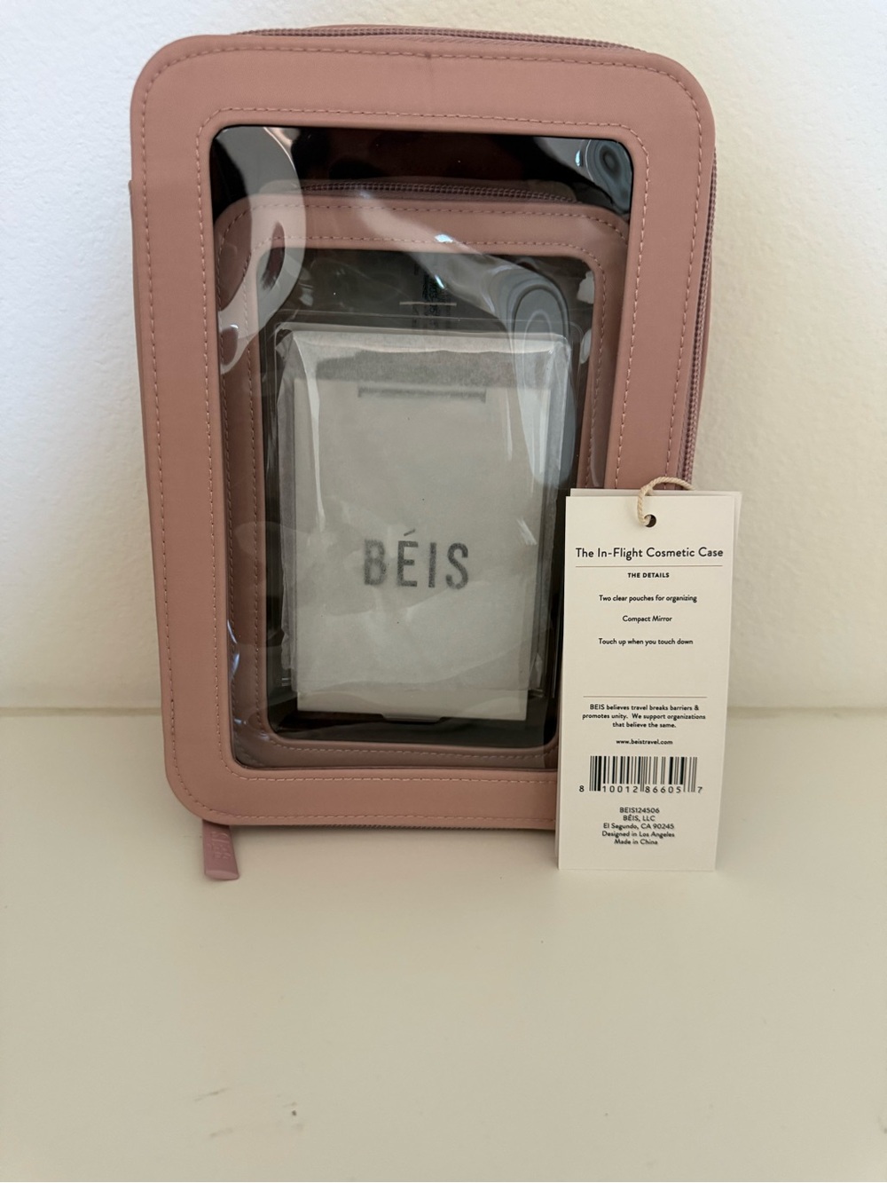 BEIS Pink Atlas In-Flight Cosmetic Cases - Picture 8 of 8